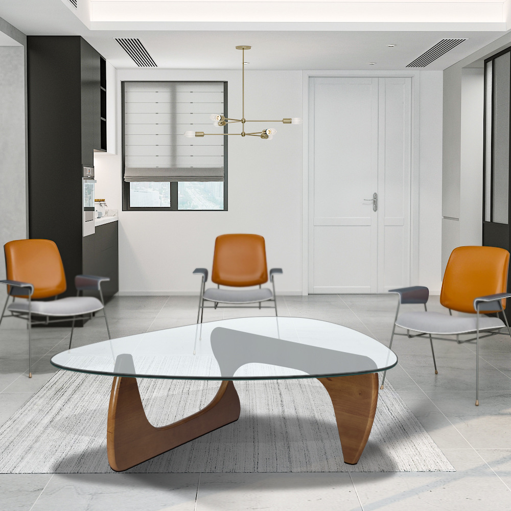 TY-110-12W 欧洲一件代发三角茶几野口勇三角茶几钢化玻璃茶几