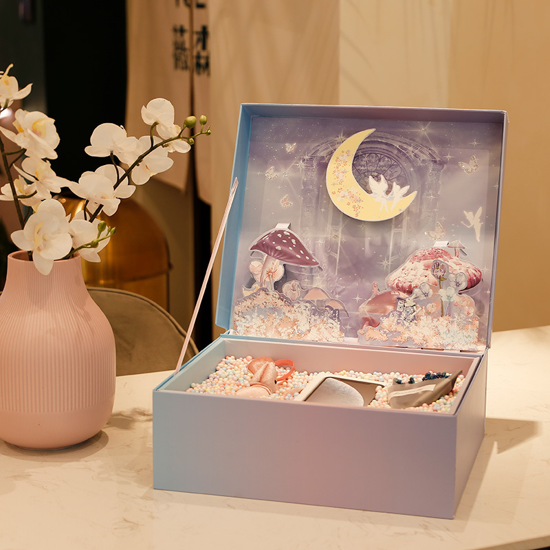 화려한 동화 (빈 상자); 입체 선물 상자 선물 가방 카드 (32*28*11 cm)