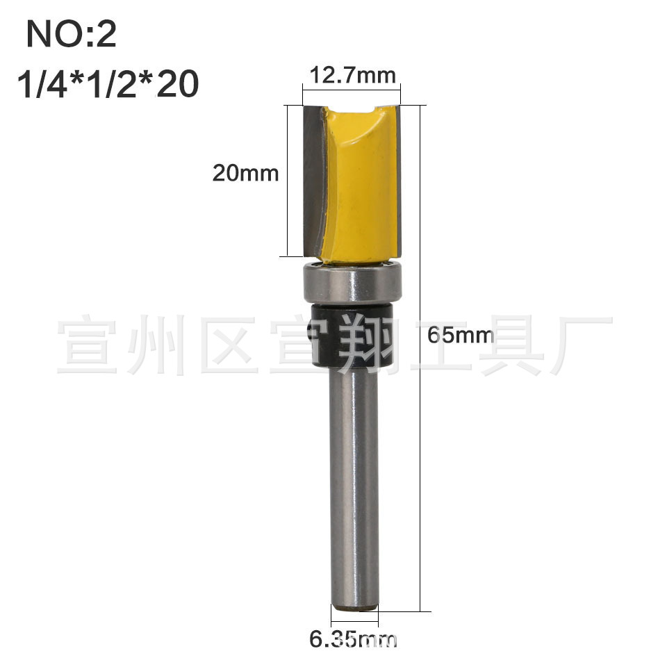 Xuanxiang herramienta de carpintería herramienta fresadora 1/4 mango imitación recorte cuchillo máquina de grabado máquina de corte cuchillo recto