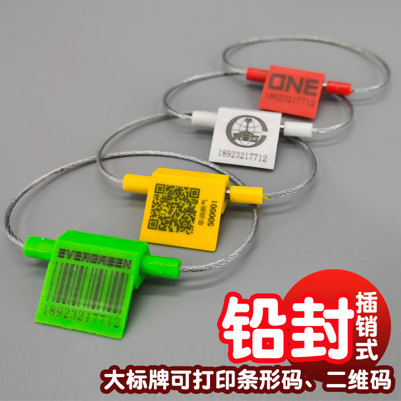 钢丝封条一次性物流锁扣油罐车集装箱封签二维码环型铅封物流专用