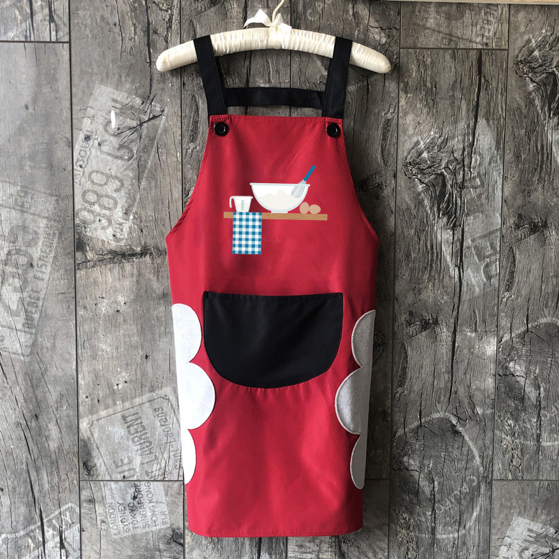 Batidor de huevos y tazón + correa de mano borrable oso impermeable rojo + impreso