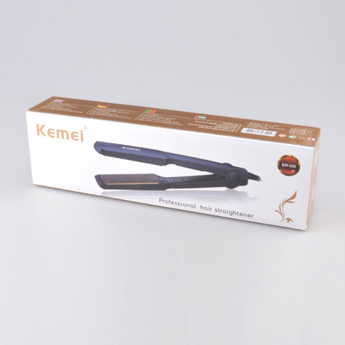 Cross-border Kemei KM-329 electric splint hair straightener does not damage hair straightening plate clip hair inner buckle splint one piece drop shipping