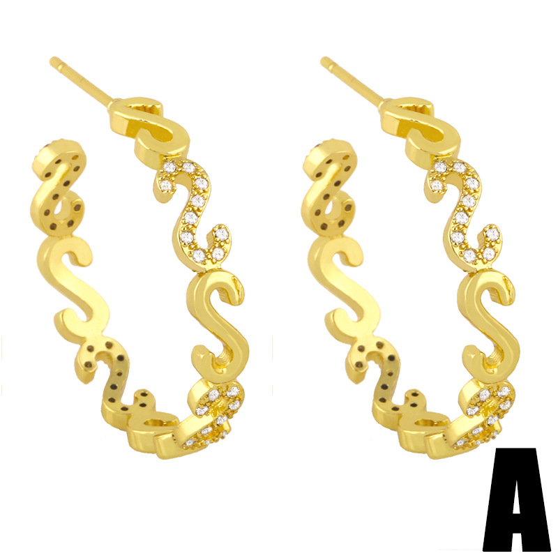 Simple C-shaped Diamond Earrings display picture 3