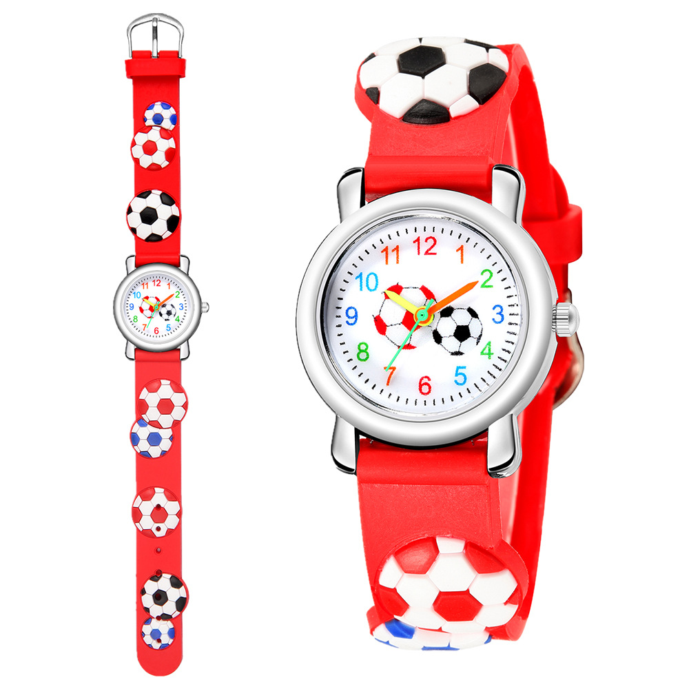 En Gros Bande Dessinée Montre 3d En Relief Football Motif Enfants Montre Bonjour Bijoux display picture 11