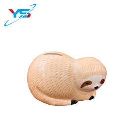 厂家直销新款树懒陶瓷储钱罐重质手绘白云土儿童零钱罐工艺品陶瓷