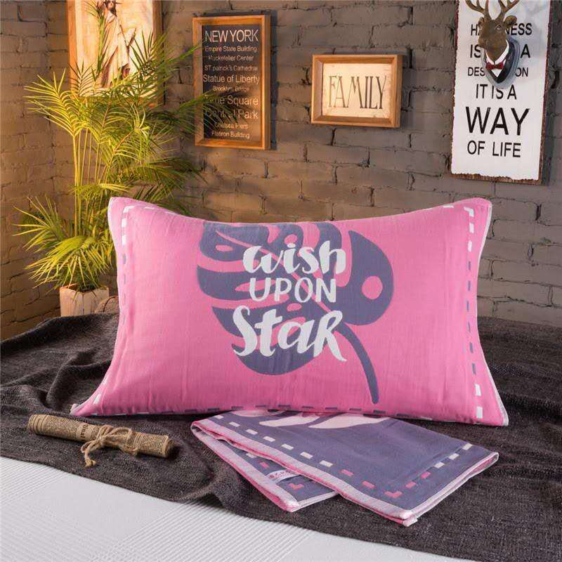 goods in stock Sixth floor Gauze AB Pillowcase a pair Dyed Jacquard 50*80 adult Pillow towel One piece On behalf of