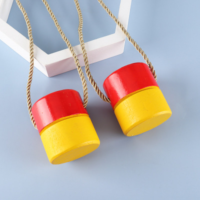 幼兒園玩具踩高跷木制圓柱高跷平衡訓練高翹兒童踩高跷壹件批發