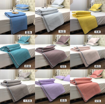 泰國乳膠涼席三件套可折疊單雙人涼感絲席子空調席壹件代發團購