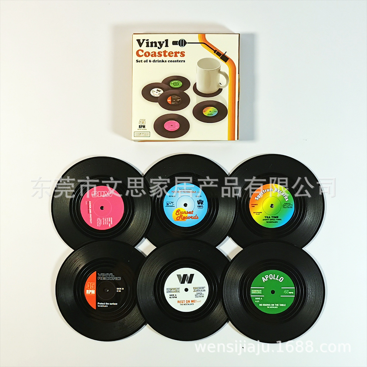 Retro CD player Coaster originality Vinyl Record Gramophone Insulation pad CD Plastic Home Furnishing Daily