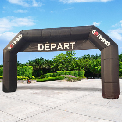 充气喷绘拱门竞赛事开业加厚全红双龙彩绘庆典彩虹拱门卡通气模