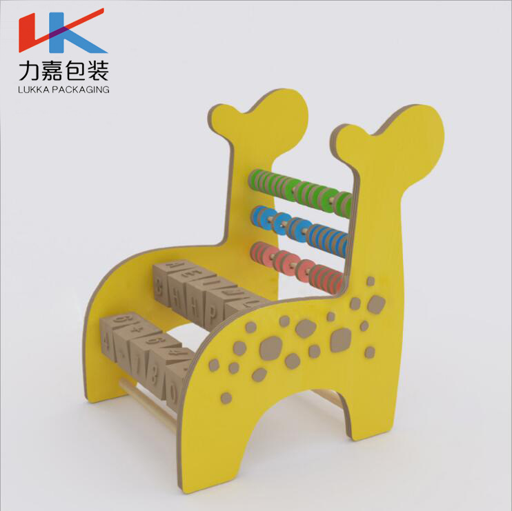 力嘉包装瓦楞纸小鹿教具儿童凳幼儿主题乐园定制环保动物图案设计