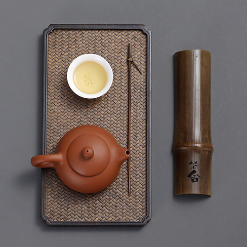 (Dropshipping) Handmade Bamboo Tea Ceremony Liujunzi Tea Three-piece Set Bamboo Tea Set Manufacturer Wholesale