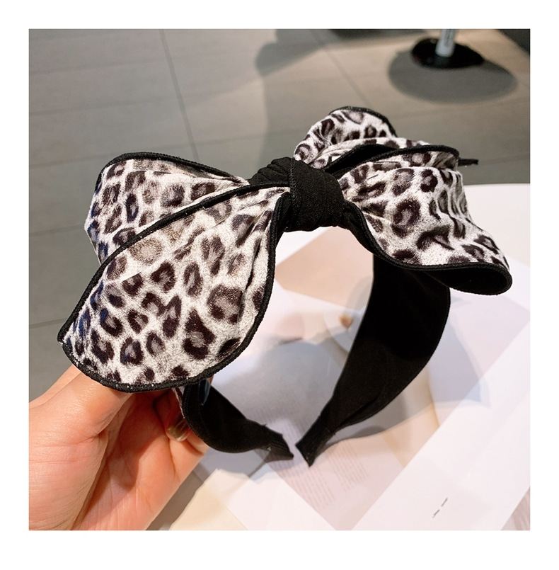 Korean Leopard Print Big Bow Press Hairband display picture 4