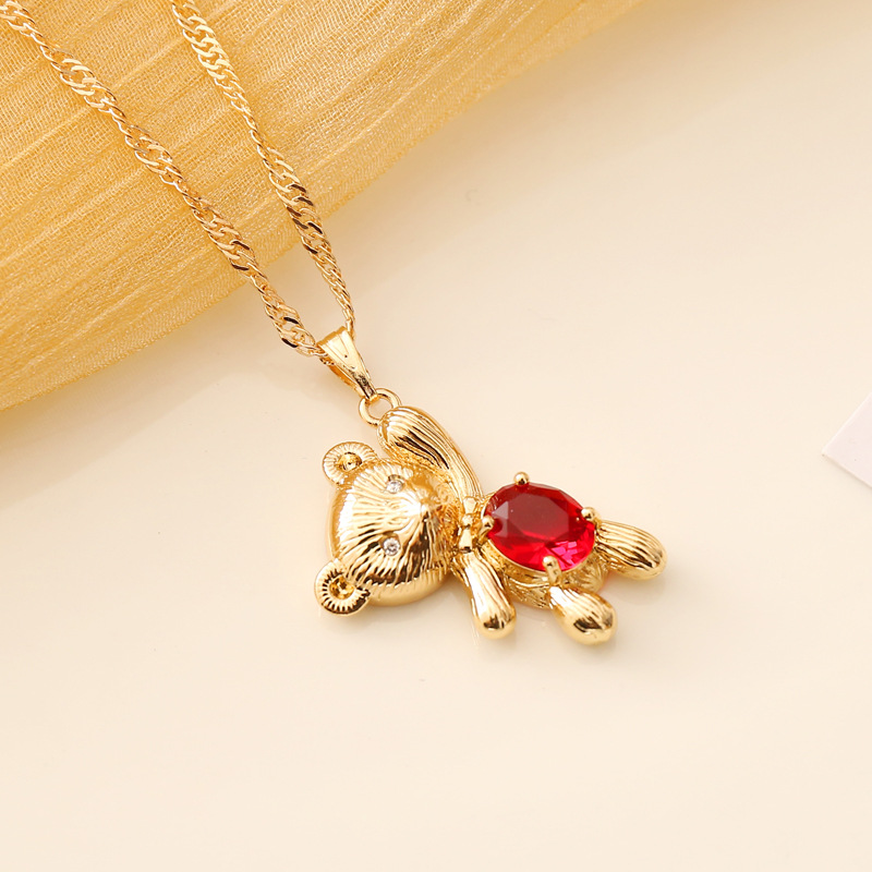 Fashion Multicolor Bear Necklace display picture 4