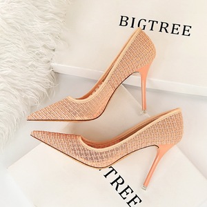 1853-6 European and American wind fashion sexy show thin club for women's shoes with high heels shallow pointed mouth me