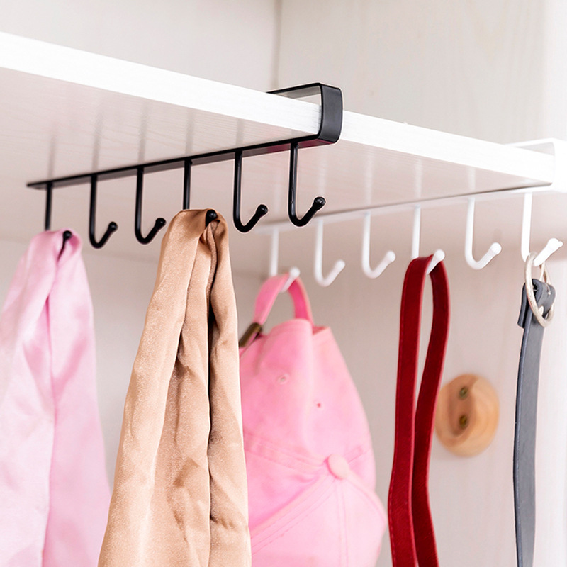 Dormitorio gancho de hierro sin costuras de uñas gabinete de cocina partición de almacenamiento rack dormitorio armario de almacenamiento y acabado gancho