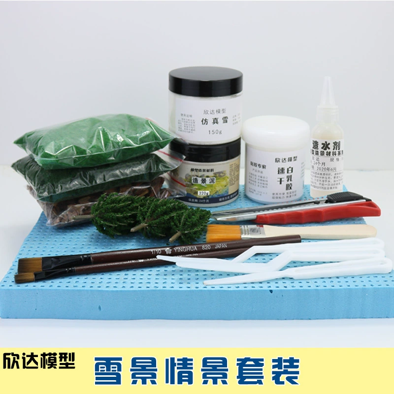 Snow scene set Sand table model sand table building model material DIY hand -made