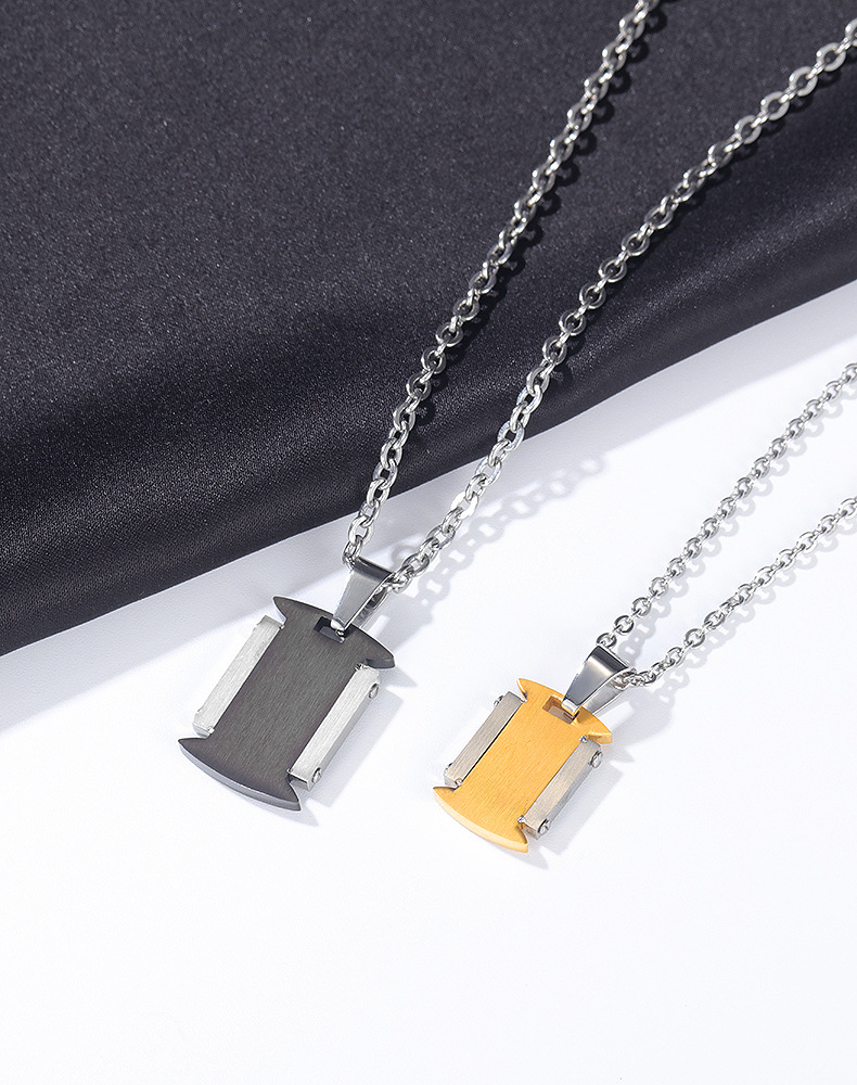 Hot Selling Personality Trend Square  Titanium Steel Couple Necklace Nihaojewelry Wholesale display picture 7