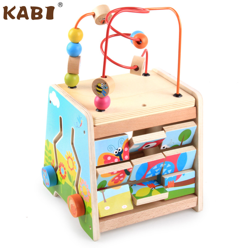 Cuentas de bebé para niños caja de tesoro juguetes educativos de madera educación temprana niños y niñas de 1 a 3 AÑOS NIÑOS