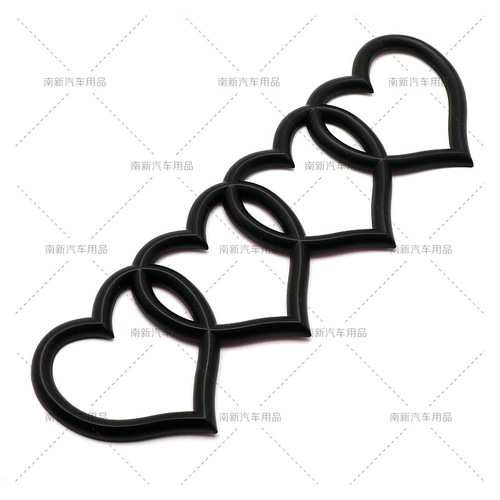 Adapted for Audi logo modification, heart-shaped four-ring rear emblems, suitable for A3, A4, A6L, Q5, decorative rear emblems