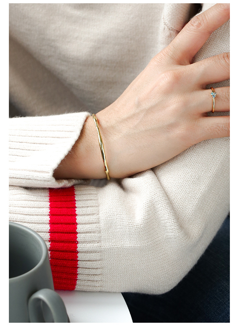 Fashion Solid Color Copper Plating Bangle 1 Piece