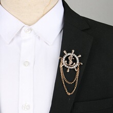 欧美韩版ins猫头鹰衬衫个性流苏配饰简约骷髅头西装饰品百搭商务