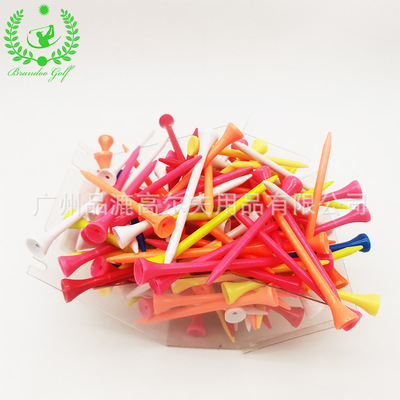 高爾夫彩色塑料球釘 83mm塑料球釘 球托球Tee可定logo高爾夫配件