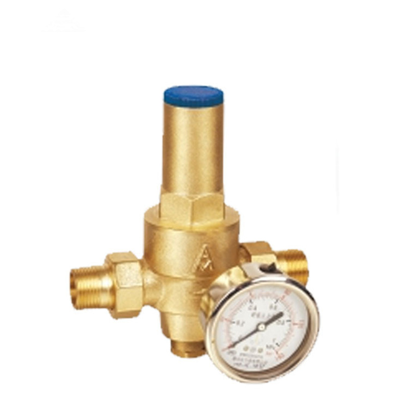 厂家直供埃美柯减压阀745黄铜加厚双外丝减压阀调压阀稳压阀带表