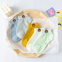 2022 Summer New Kids Socks Net Mesh Breathable Cute Baby Socks Low Top Short Socks Cotton Socks