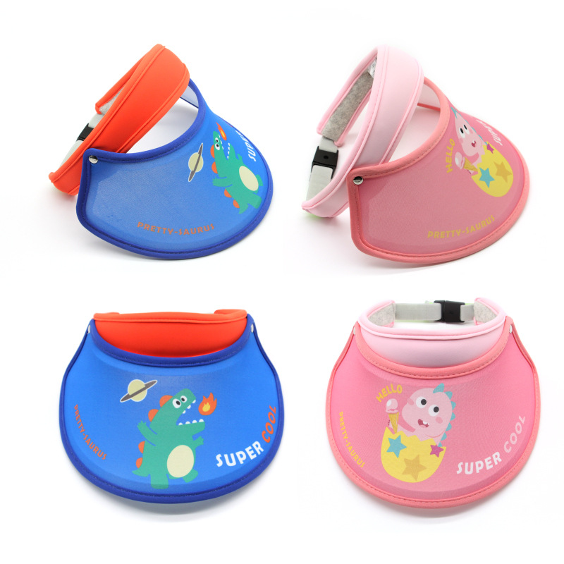 新款儿童遮阳帽恐龙空顶帽韩版防晒帽户外运动沙滩帽潮款儿童帽子|ms