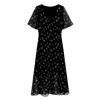 Zhili floral dress for women’s summer 2021 new style with thin trumpet sleeves and slim black skirt