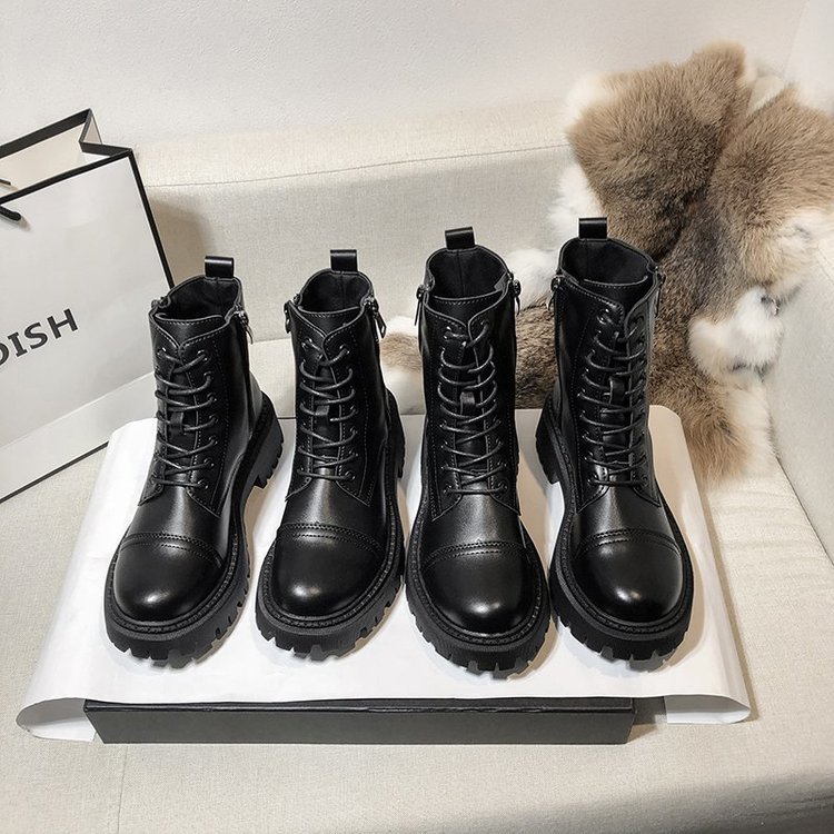 Black Martin boots female 2020 British s...