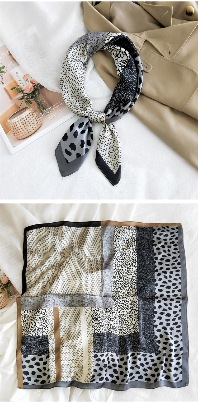 Small Square Silk Fashion Scarf display picture 19