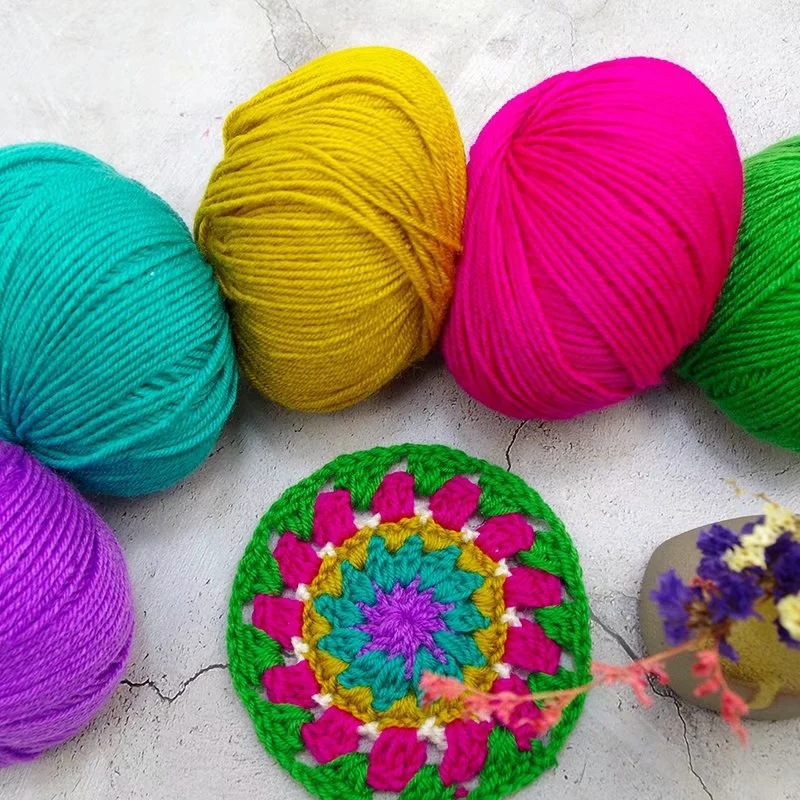 腈纶线勾鞋线毛线团手工DIY毛线拖鞋线宝宝线牛奶棉跨境热销手织