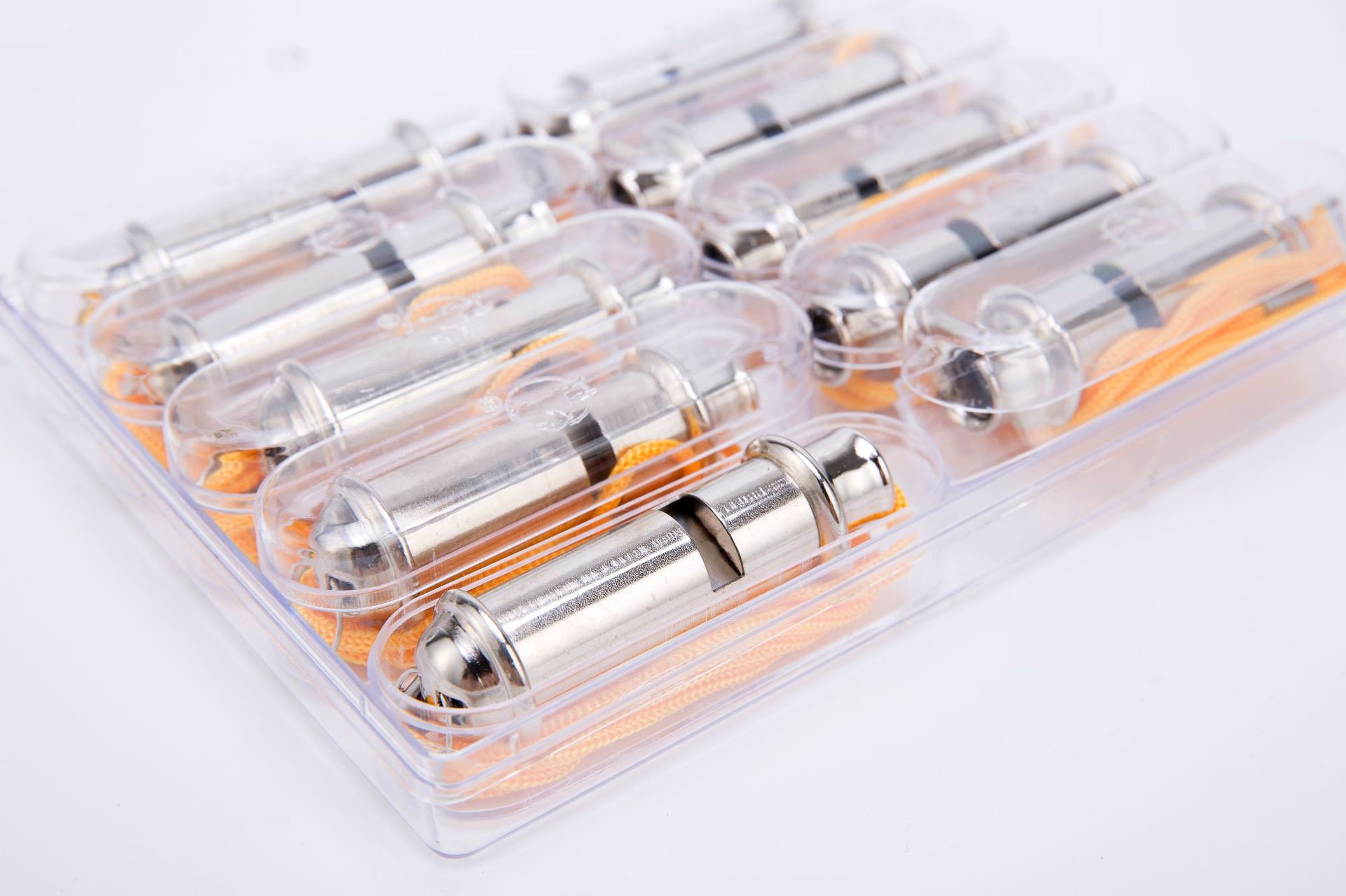 厂家直销一字形警笛警哨圆柱形金属口哨裁判交通指挥户外求生哨