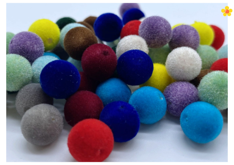Factory direct sales of acrylic through-hole flocked round beads for diy matching and making earrings, bags, accessories and beading materials detail image 15