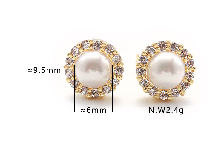 Retro Style Zircon Pearl Earrings Wholesale display picture 1