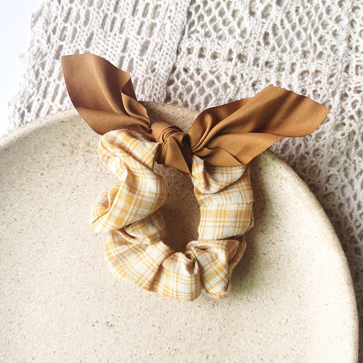 Plaid Bow French Intestine Ring Korean Hair Scrunchies Wholesale Girl Sweet And Elegant Hair Tie Hair Rope Hair Rope Headdress display picture 6