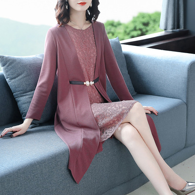 Mom outfit 2020 new pattern Autumn Dress Kuotai Tai Western style skirt middle age spring and autumn Two piece set