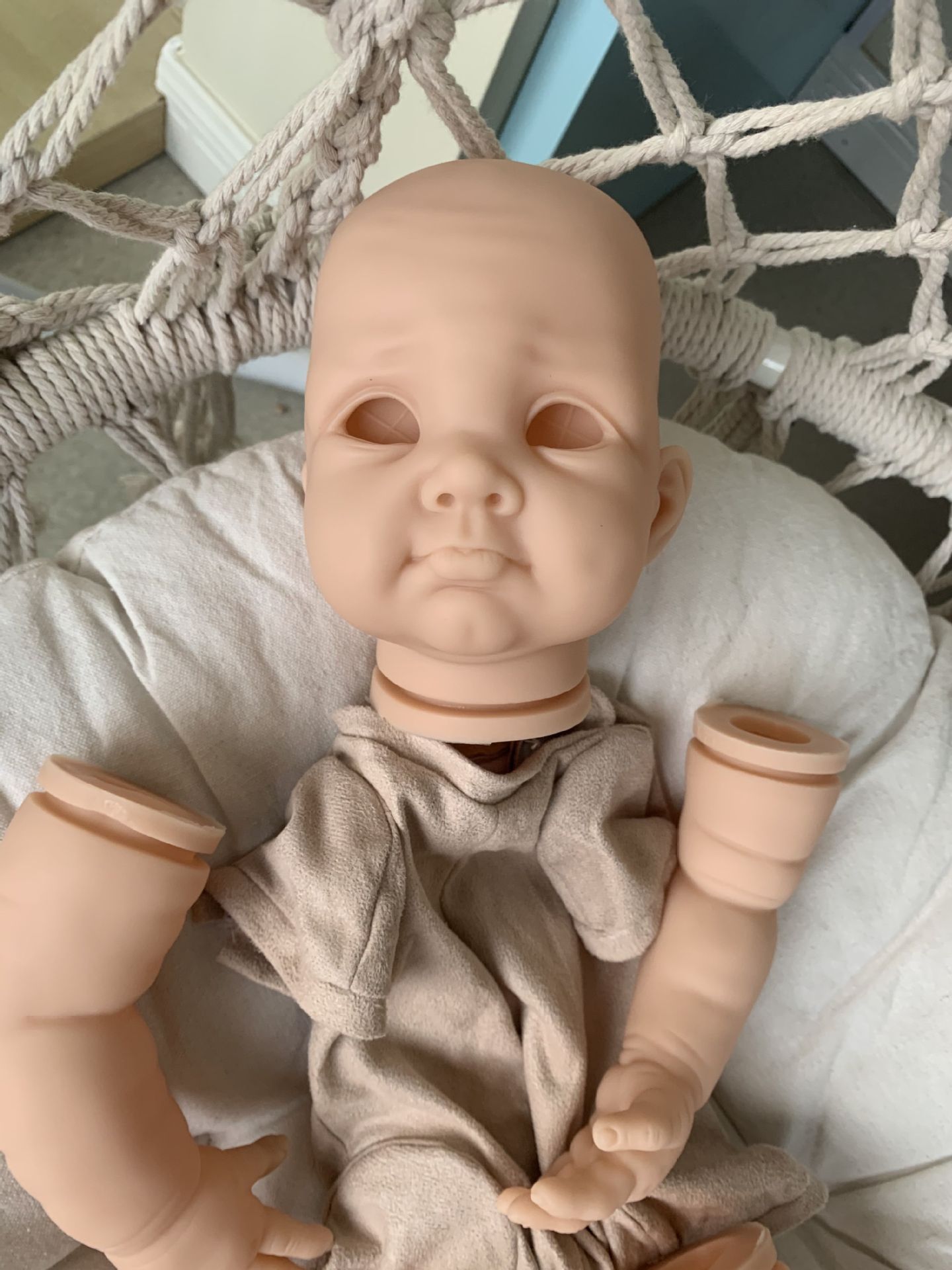 22 인치 다시 태어난 인형 키트 전체 세트 몸과 눈 BIBY