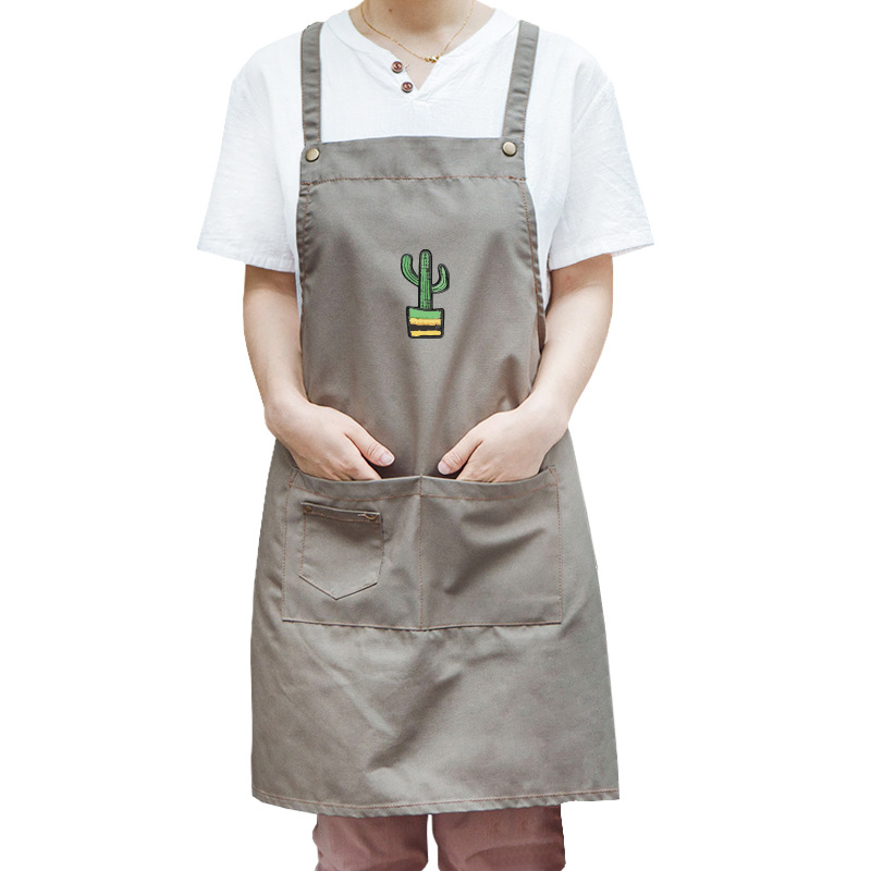 Moda publicidad delantal logotipo imprimible tienda de fruta supermercado guardapolvos restaurante estilo coreano cintura impresión