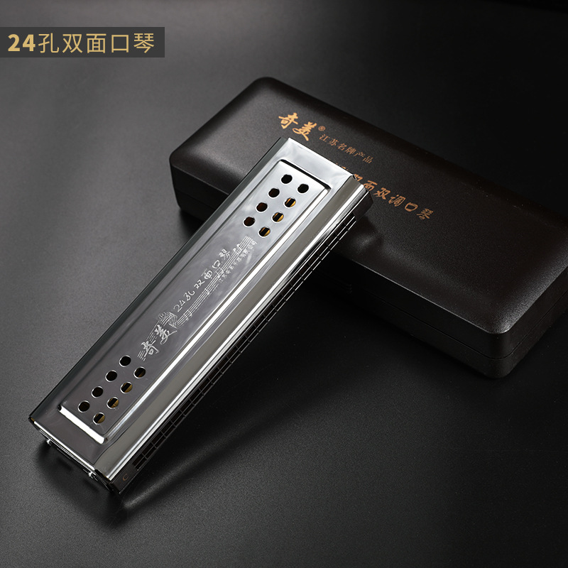 奇美24孔口琴双面复音 幼教儿童学生初学成人专业 口风琴乐器批发|ms