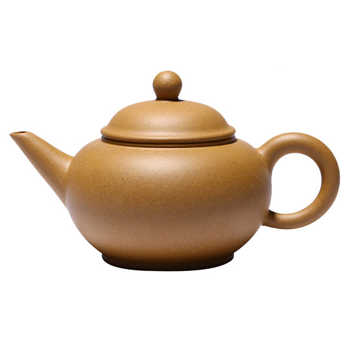 Manufacturer wholesale Yixing purple sand pot famous hand-painted raw ore gold section mud horizontal pot gift tea set Recruiting agent
