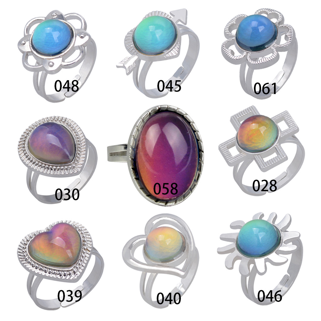 4g Weight Artificial Gemstones Inlay Material Birthday Occasion Gem Material Geometric Pattern Women'S Gender Fashion Style Purple Color Fashion Charm Retro Gemstone Color Changing Ring 无