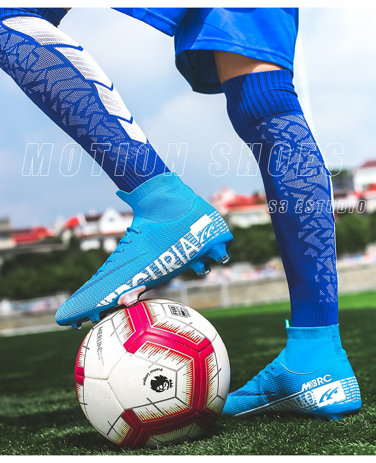 Scarpe da calcio con punte transfrontaliere per bambini e uomini Stivali da commercio estero con punta alta Primavera ed estate_voghion.com