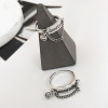 South Korean goods, one size fashionable universal ring for elementary school students, 925 sample silver, simple and elegant design, silver 925 sample