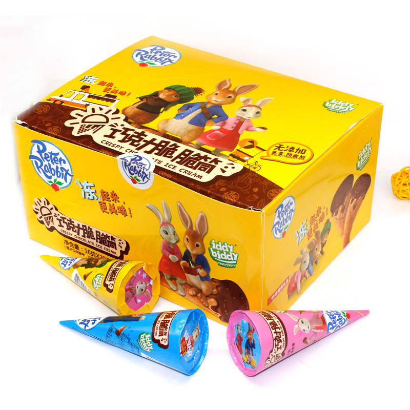 比达兔巧克力脆脆筒甜筒饼干儿童休闲零食糖果20支盒