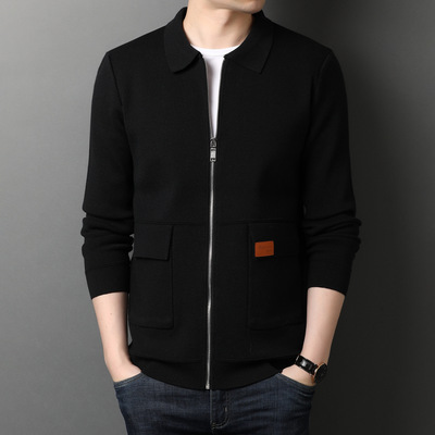 2020秋季新款男士开衫毛衣韩版潮流修身商务休闲针织衫外套男