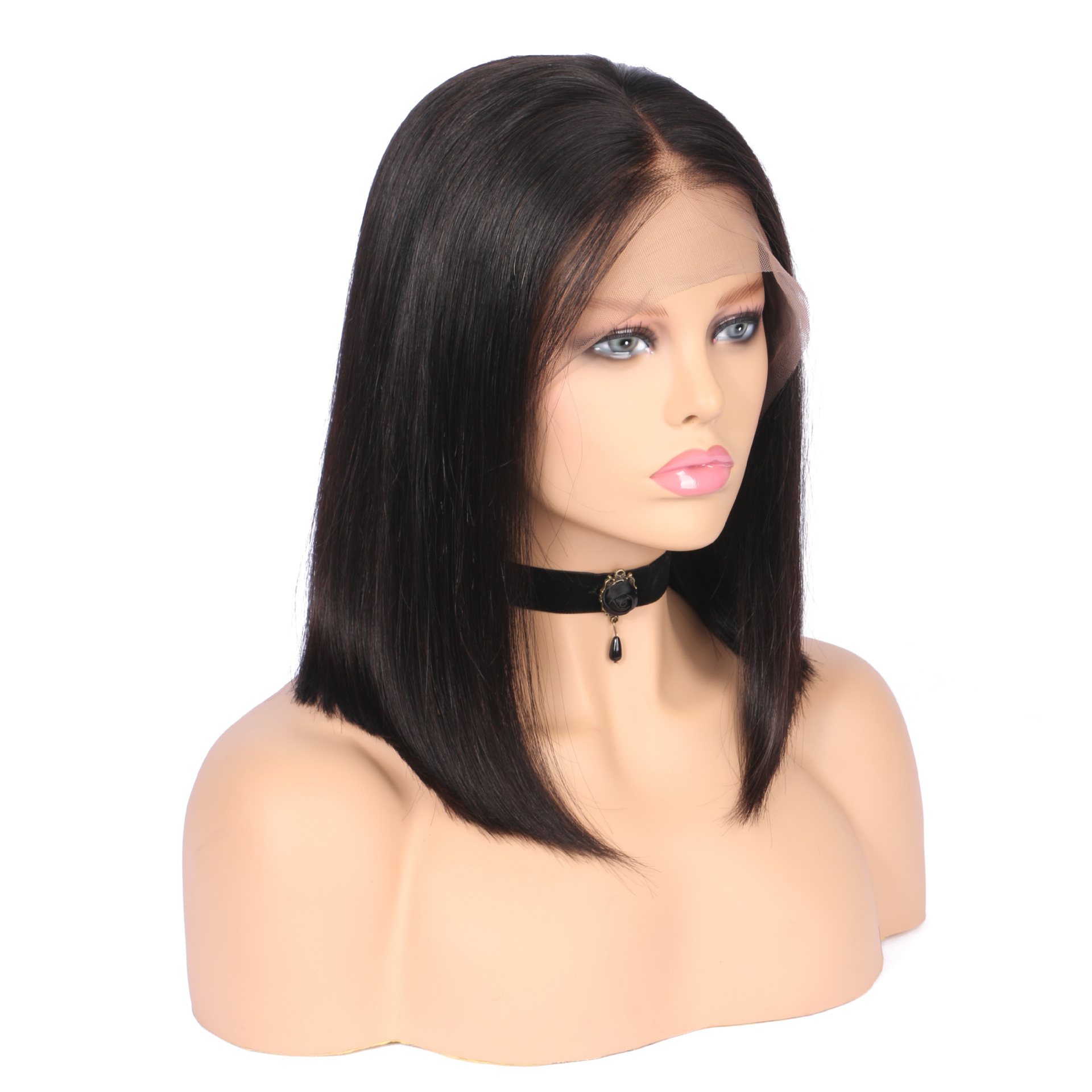 4*4closure front lace wig bob wig lace f...