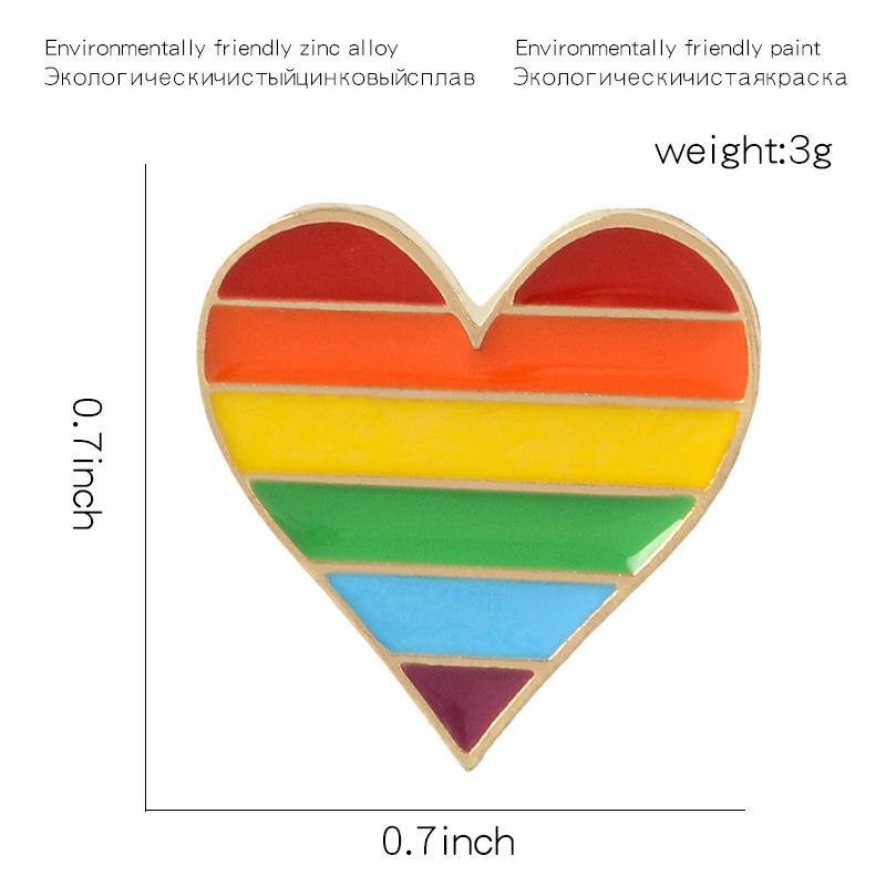 Fashion Rainbow Heart Shape Alloy Stoving Varnish Unisex Brooches display picture 1